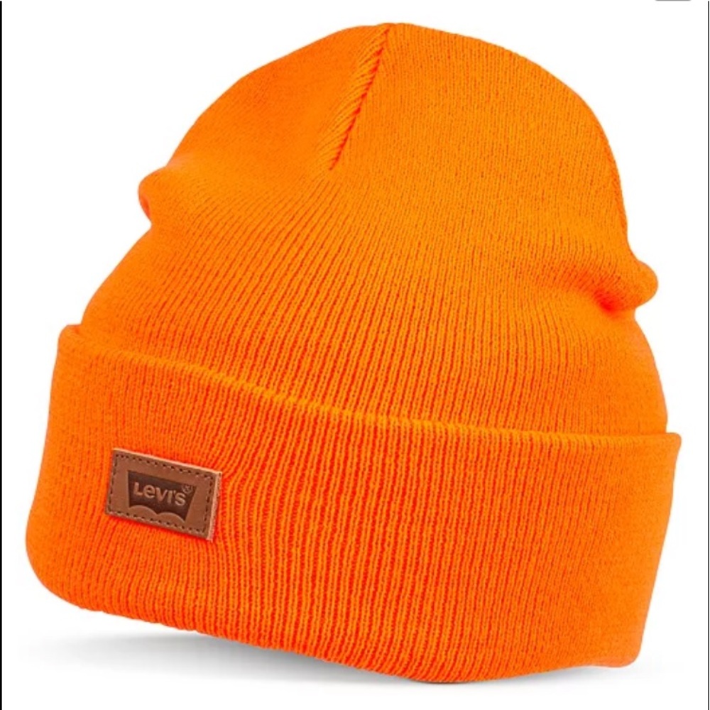 Levi’s Men’s or Unisex Neon Orange All Season Logo Beanie
